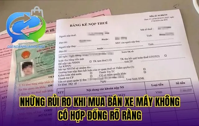 Những rủi ro khi mua bán xe máy không có hợp đồng rõ ràng