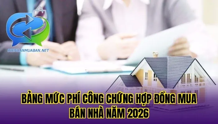 Bảng mức phí công chứng hợp đồng mua bán nhà năm 2026