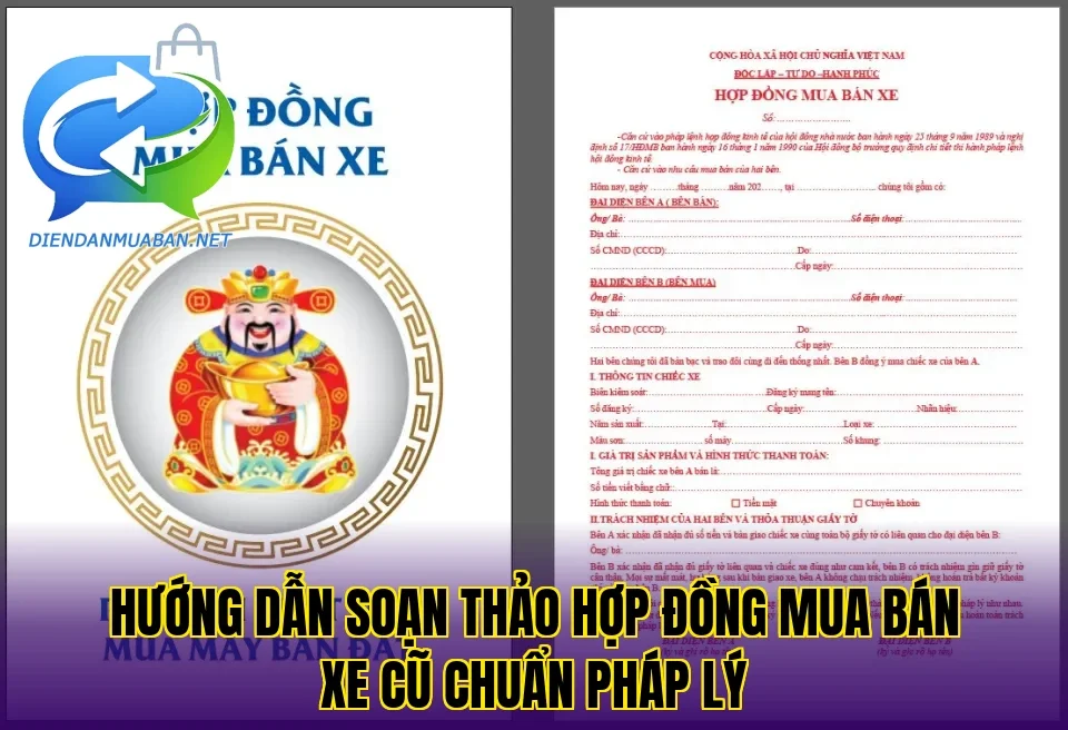 Hướng dẫn soạn thảo hợp đồng mua bán xe cũ chuẩn pháp lý