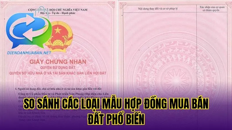 So sánh các loại mẫu hợp đồng mua bán đất phổ biến