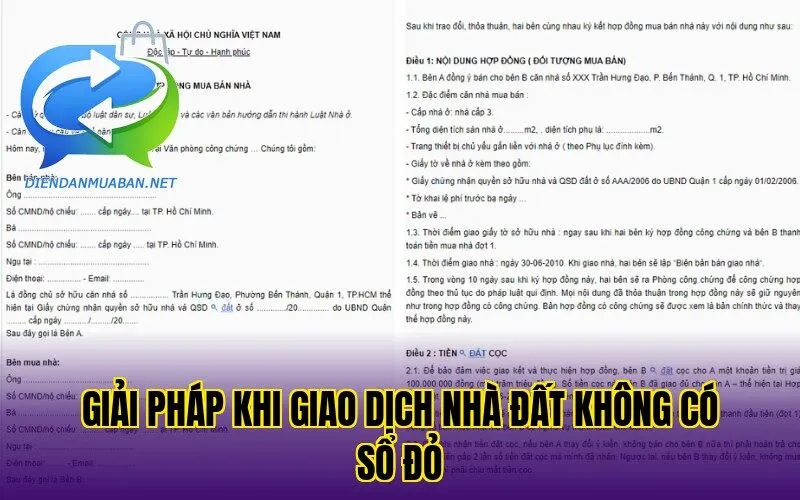Giải pháp khi giao dịch nhà đất không có sổ đỏ