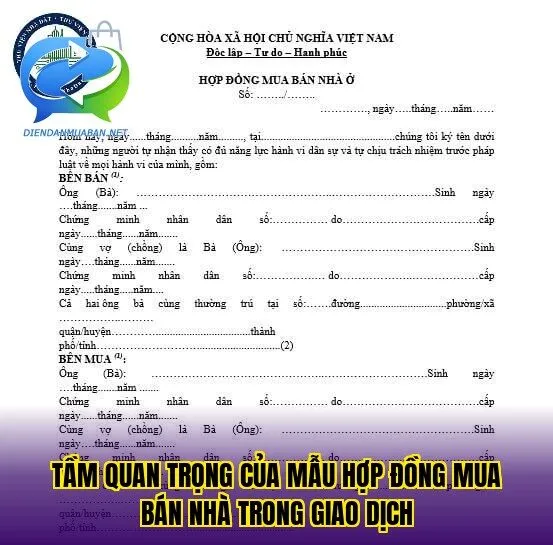 Tầm quan trọng của mẫu hợp đồng mua bán nhà trong giao dịch