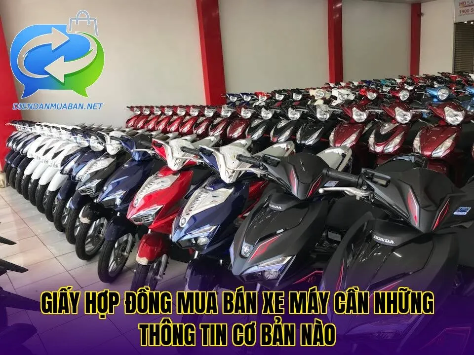 Giấy hợp đồng mua bán xe máy cần những thông tin cơ bản nào