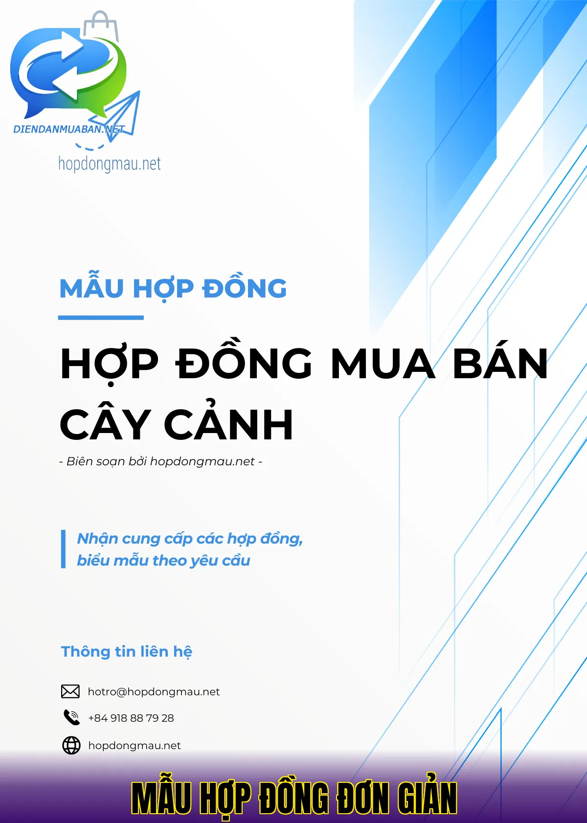 MẪU HỢP ĐỒNG ĐƠN GIẢN