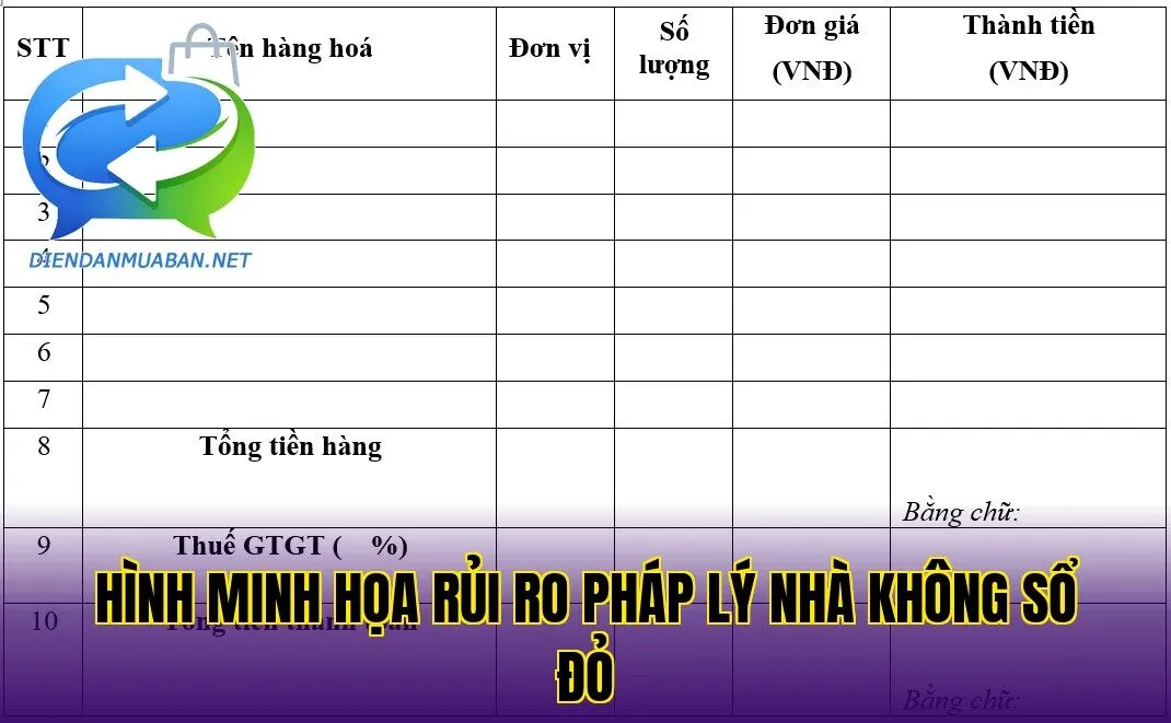 Hình minh họa rủi ro pháp lý nhà không sổ đỏ