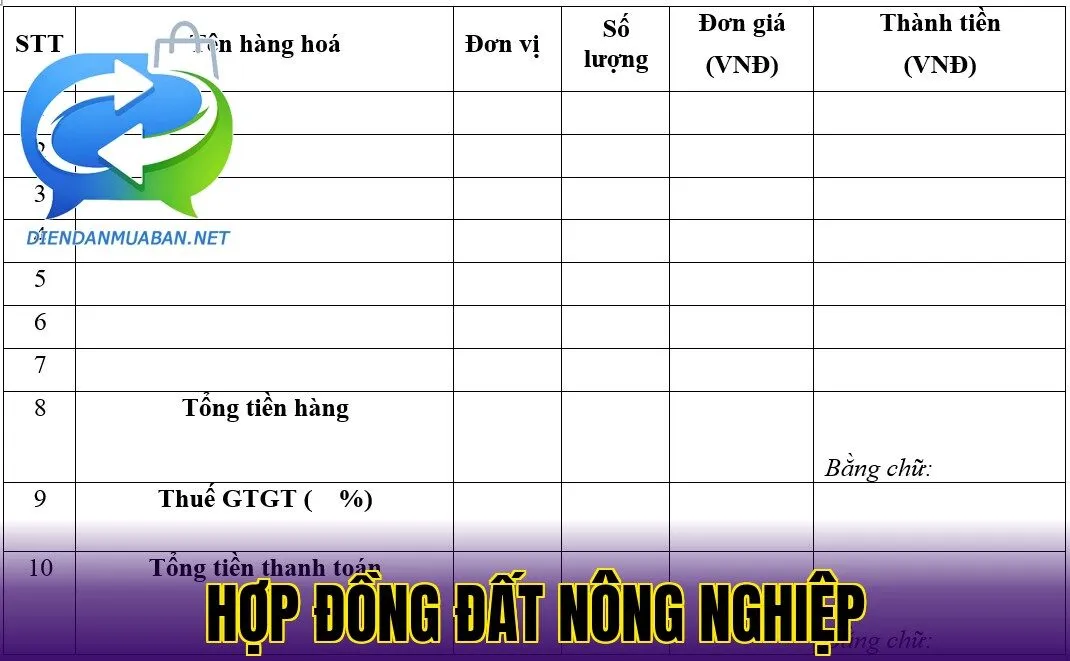 HỢP ĐỒNG ĐẤT NÔNG NGHIỆP