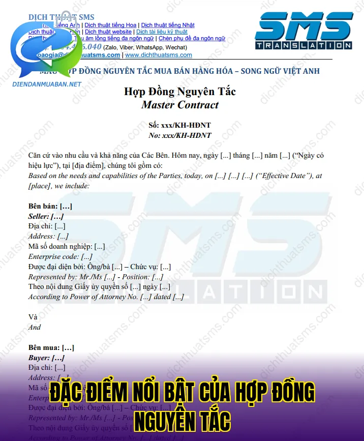 Đặc điểm nổi bật của hợp đồng nguyên tắc