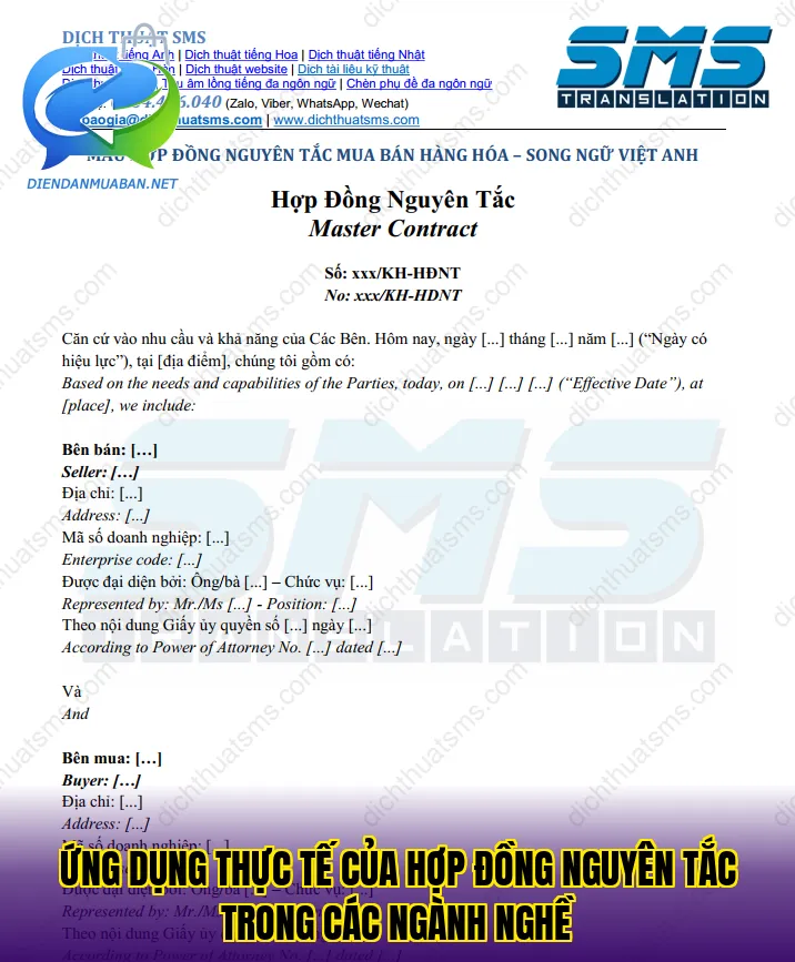 Ứng dụng thực tế của hợp đồng nguyên tắc trong các ngành nghề