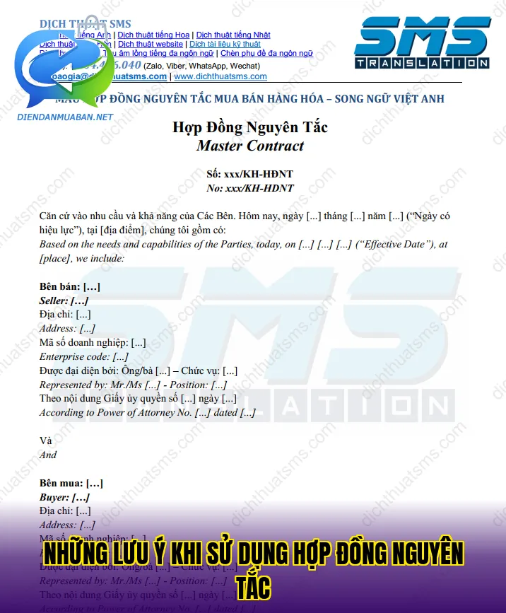 Những lưu ý khi sử dụng hợp đồng nguyên tắc