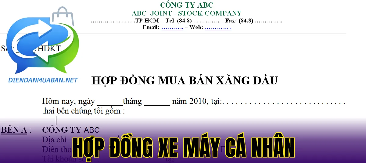 HỢP ĐỒNG XE MÁY CÁ NHÂN
