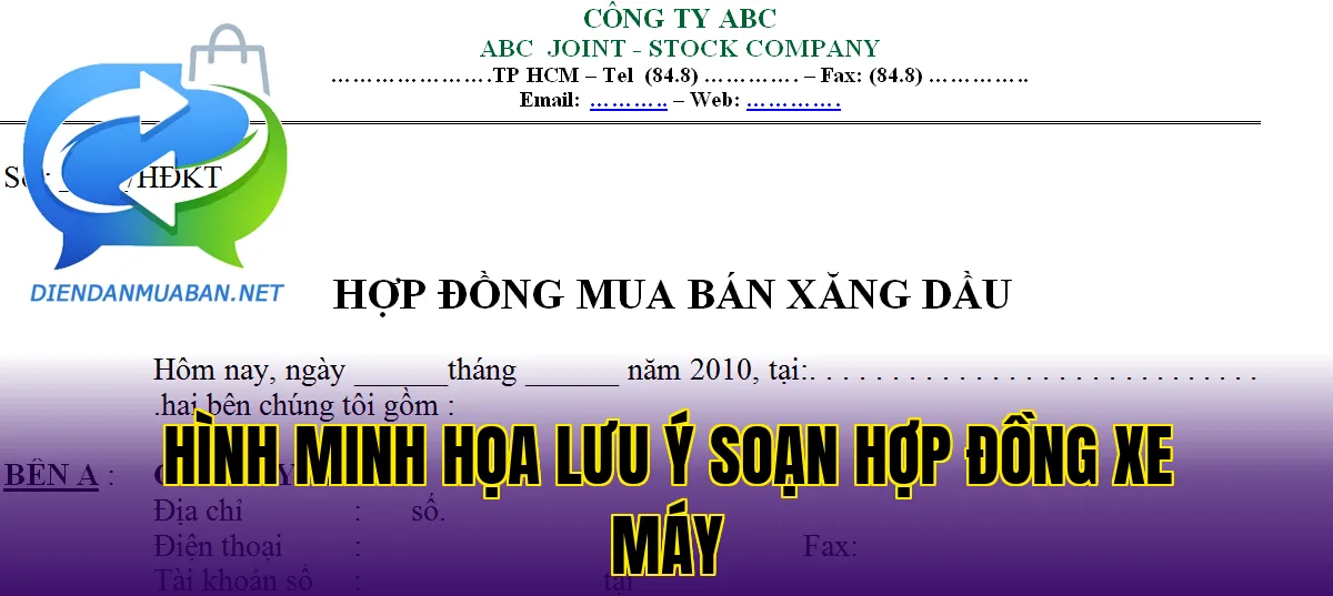 Hình minh họa lưu ý soạn hợp đồng xe máy