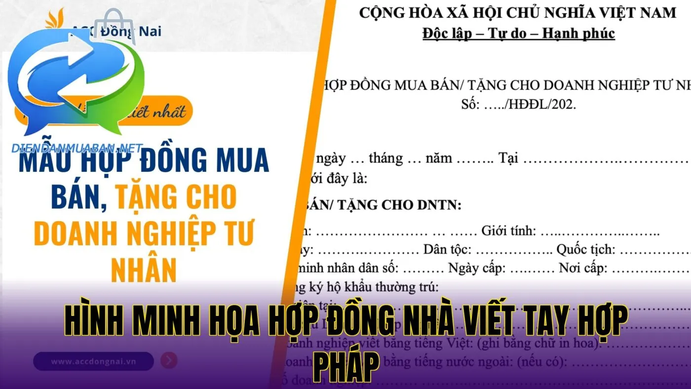 Hình minh họa hợp đồng nhà viết tay hợp pháp