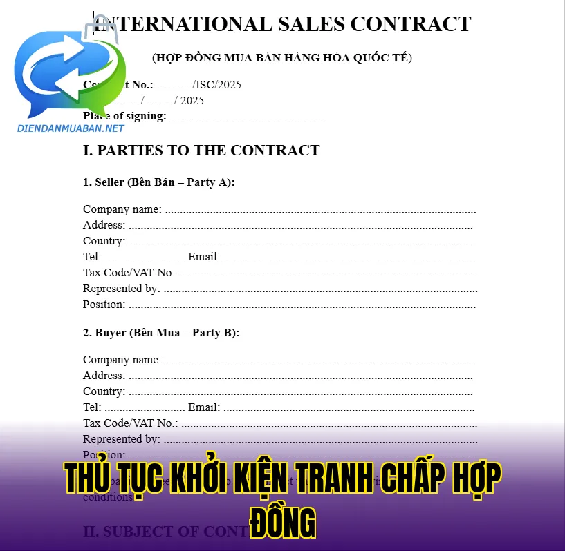 Thủ tục khởi kiện tranh chấp hợp đồng