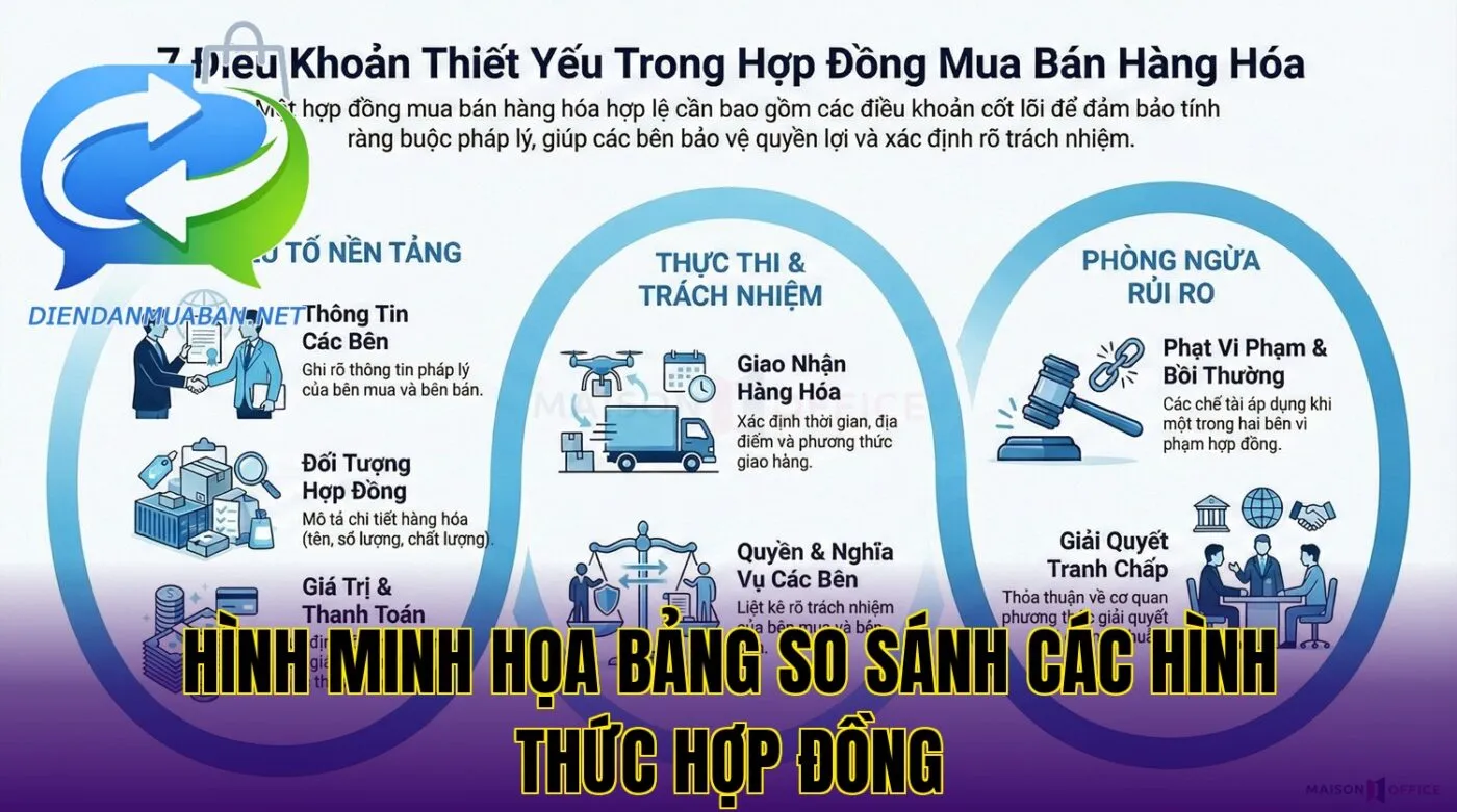 Hình minh họa bảng so sánh các hình thức hợp đồng