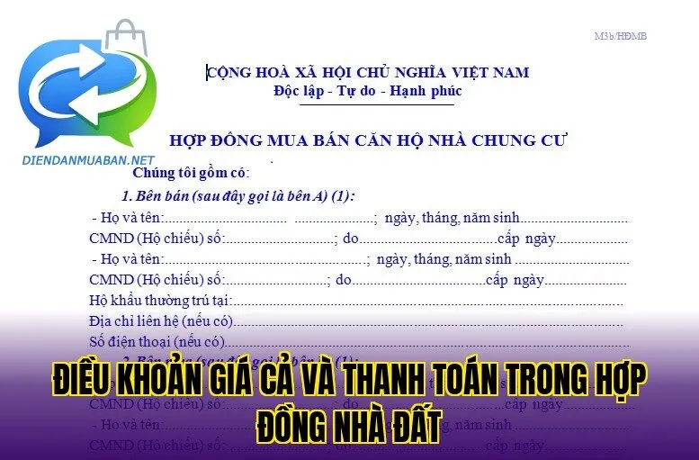 Điều khoản giá cả và thanh toán trong hợp đồng nhà đất