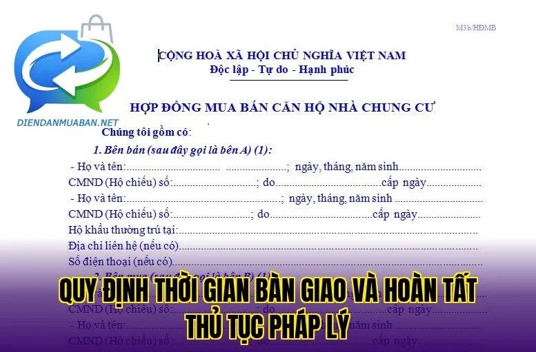 Quy định thời gian bàn giao và hoàn tất thủ tục pháp lý