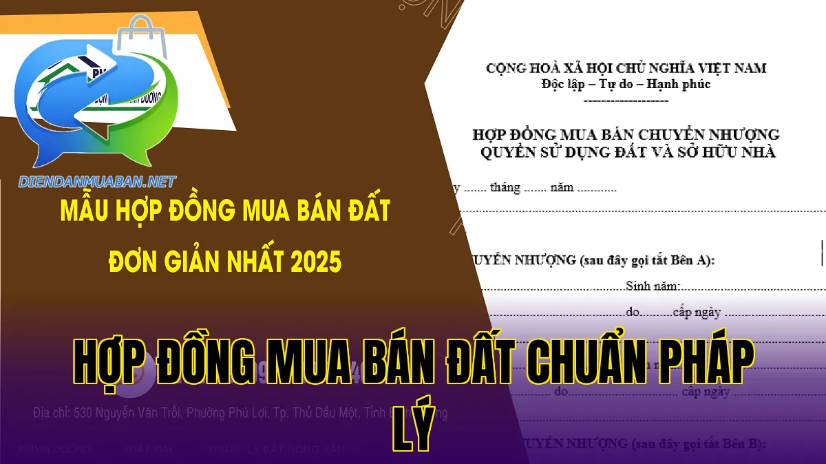 Hợp đồng mua bán đất chuẩn pháp lý