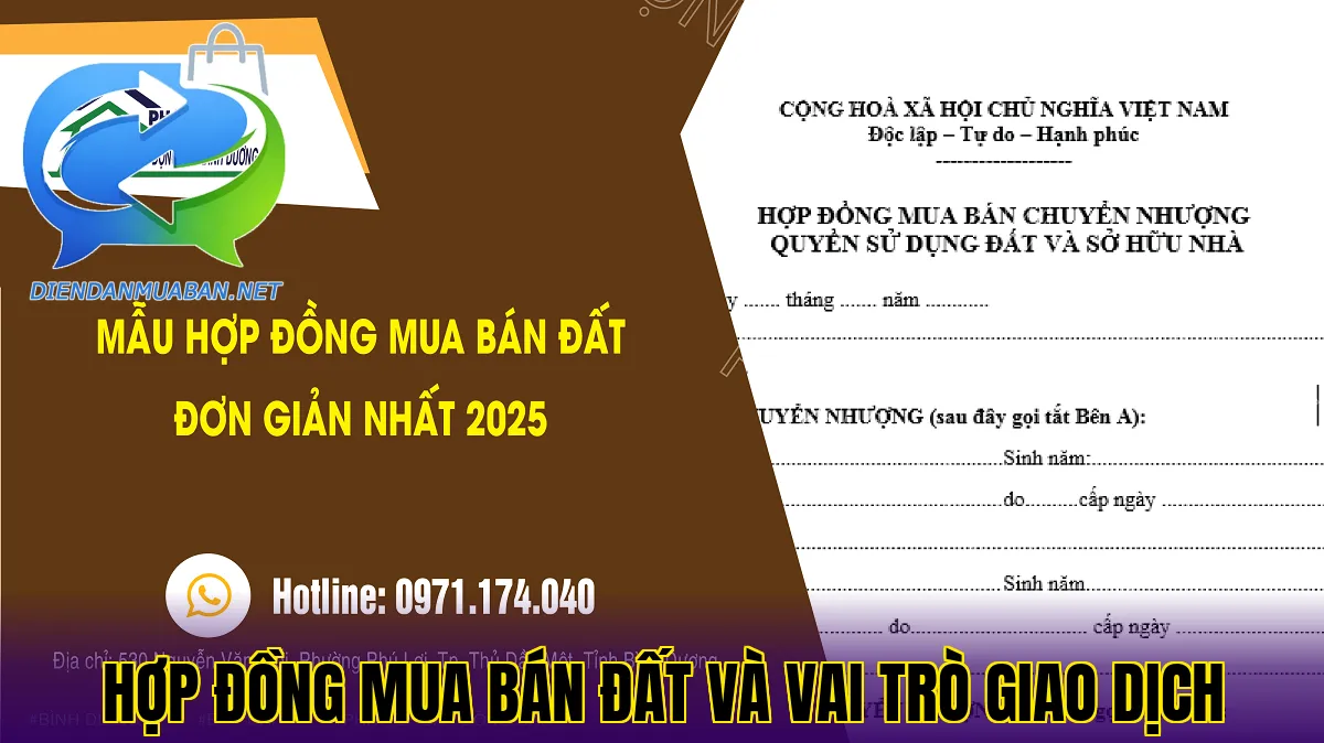 Hợp đồng mua bán đất và vai trò giao dịch