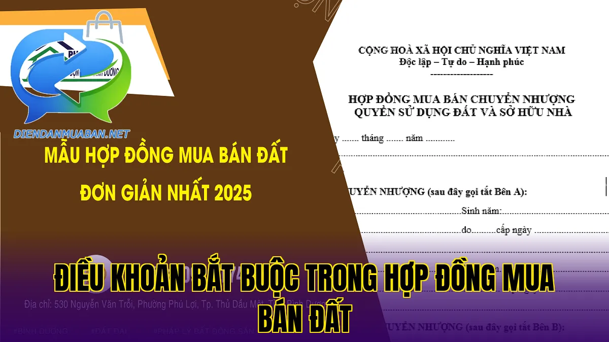 Điều khoản bắt buộc trong hợp đồng mua bán đất
