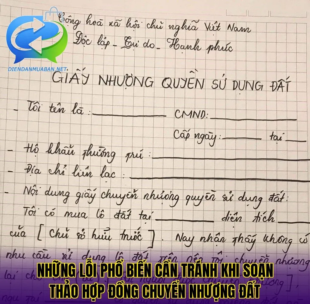 Những lỗi phổ biến cần tránh khi soạn thảo hợp đồng chuyển nhượng đất