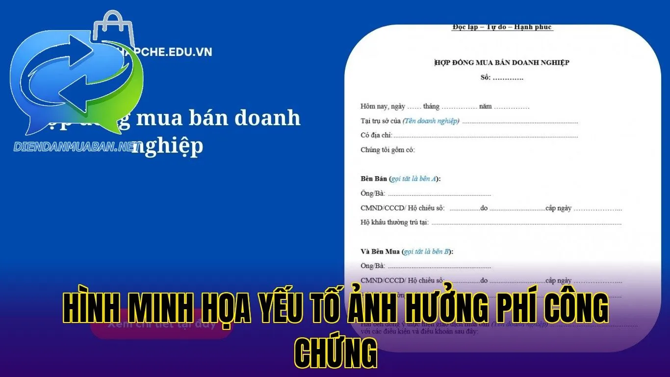 Hình minh họa yếu tố ảnh hưởng phí công chứng