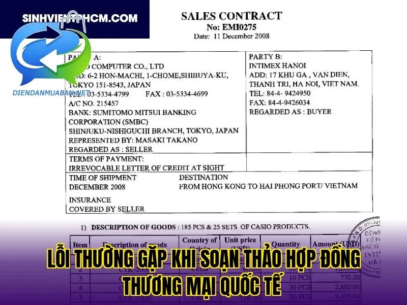 Lỗi thường gặp khi soạn thảo hợp đồng thương mại quốc tế