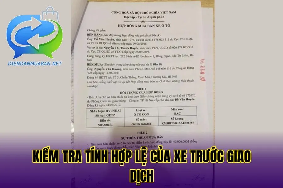 Kiểm tra tính hợp lệ của xe trước giao dịch