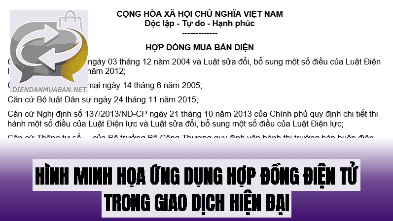 Hình minh họa ứng dụng hợp đồng điện tử trong giao dịch hiện đại