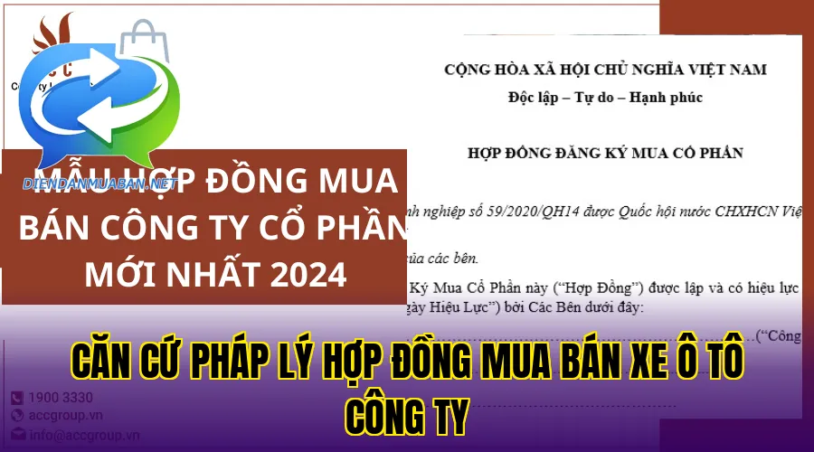 Căn cứ pháp lý hợp đồng mua bán xe ô tô công ty