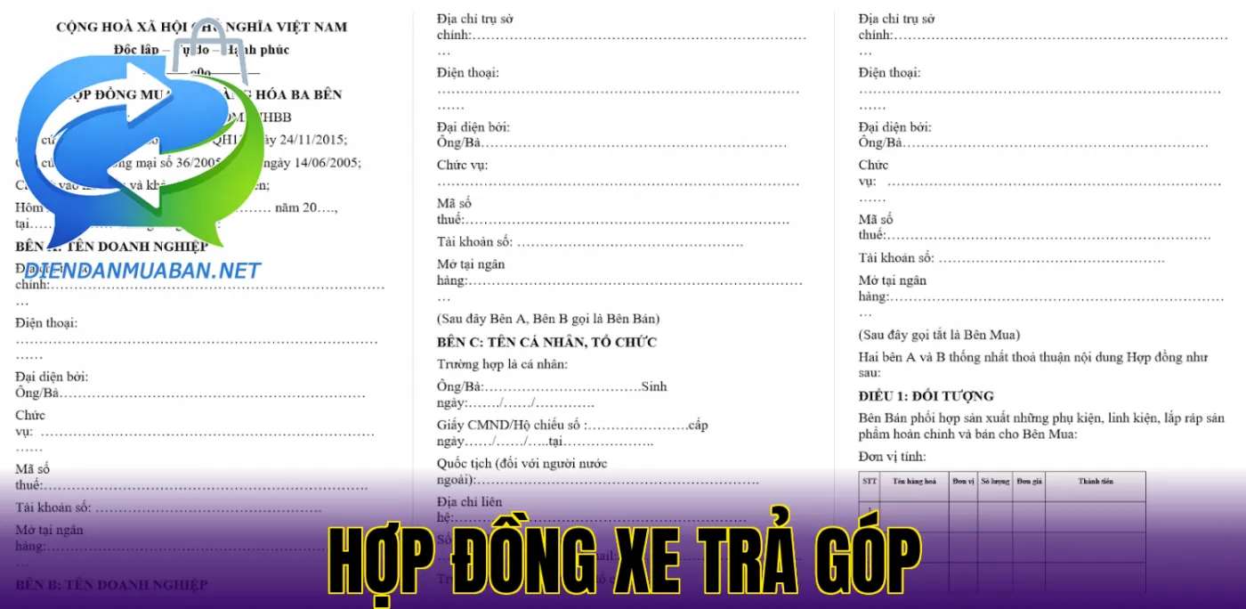HỢP ĐỒNG XE TRẢ GÓP