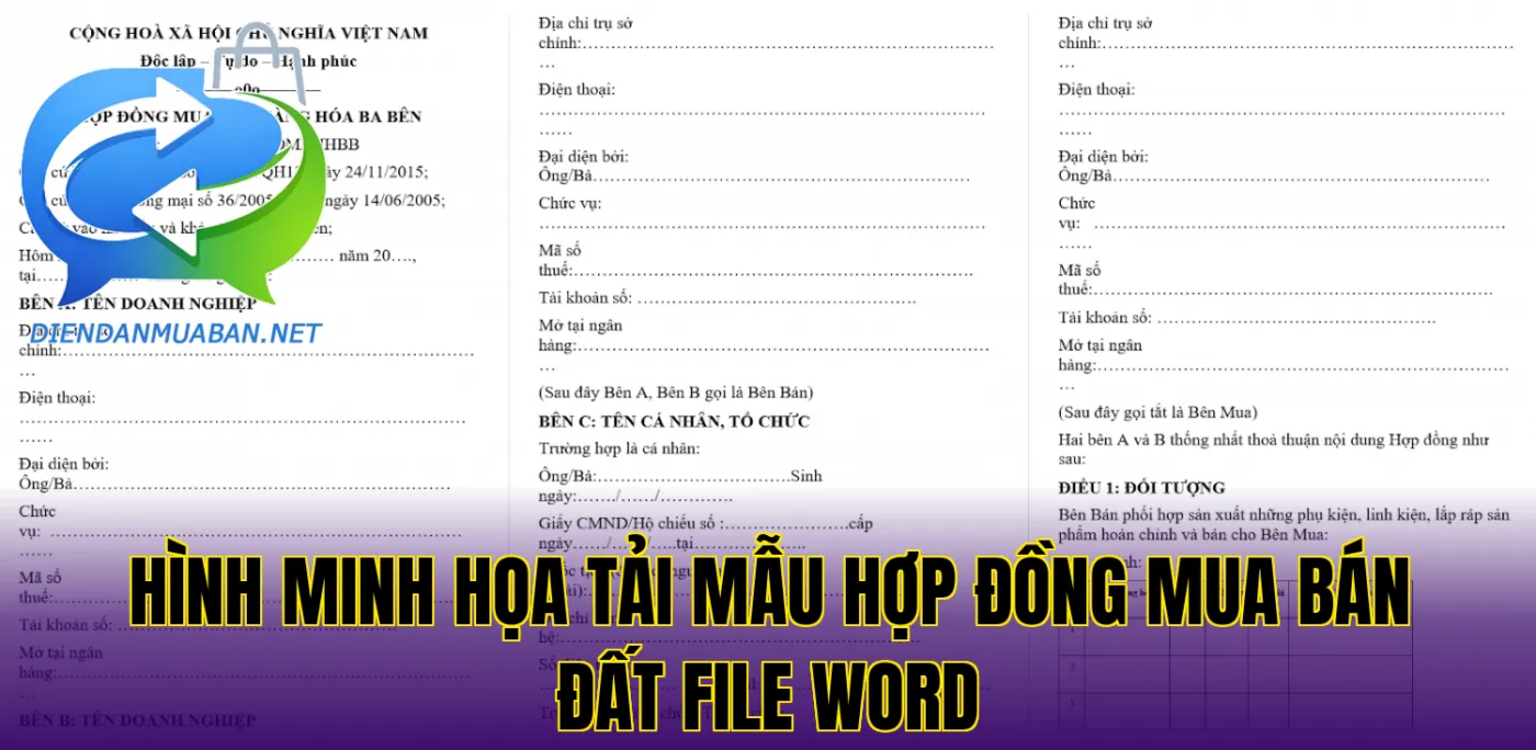 Hình minh họa tải mẫu hợp đồng mua bán đất file Word