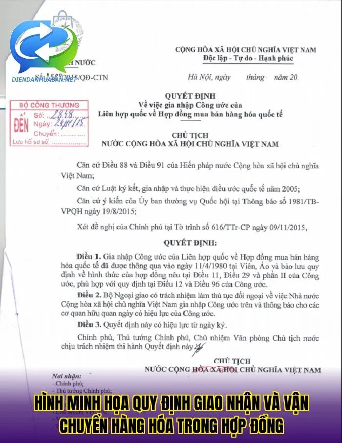 Hình minh họa quy định giao nhận và vận chuyển hàng hóa trong hợp đồng