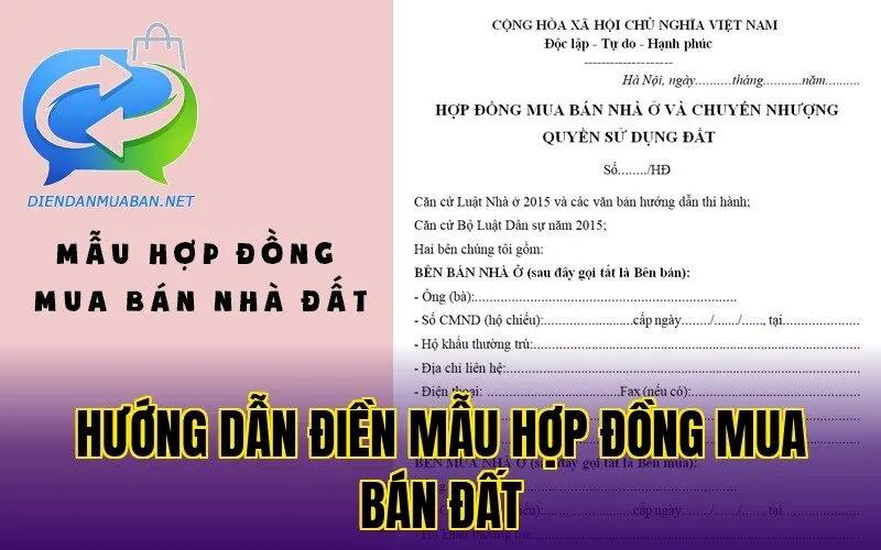 Hướng dẫn điền mẫu hợp đồng mua bán đất