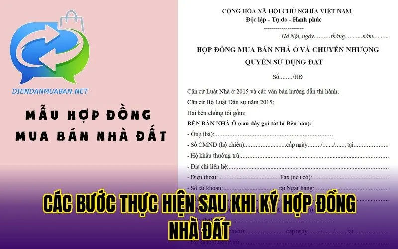 Các bước thực hiện sau khi ký hợp đồng nhà đất