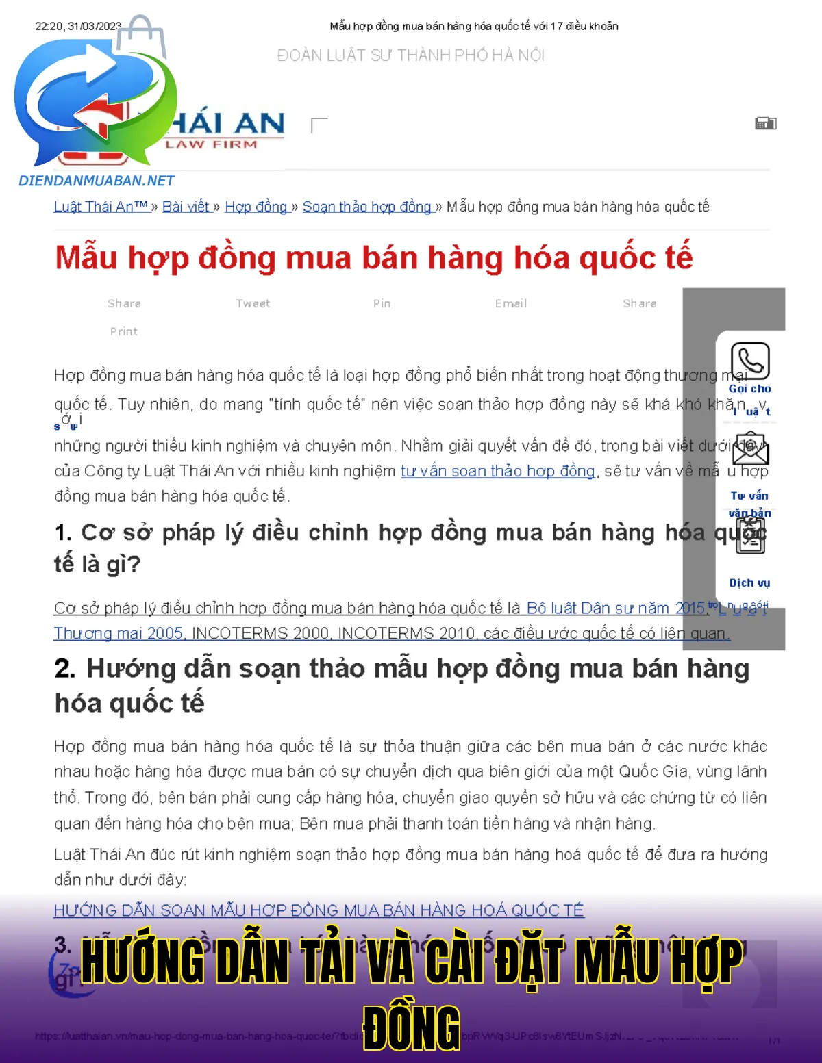 Hướng dẫn tải và cài đặt mẫu hợp đồng