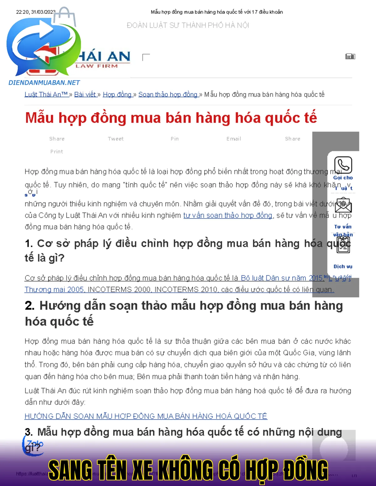 SANG TÊN XE KHÔNG CÓ HỢP ĐỒNG
