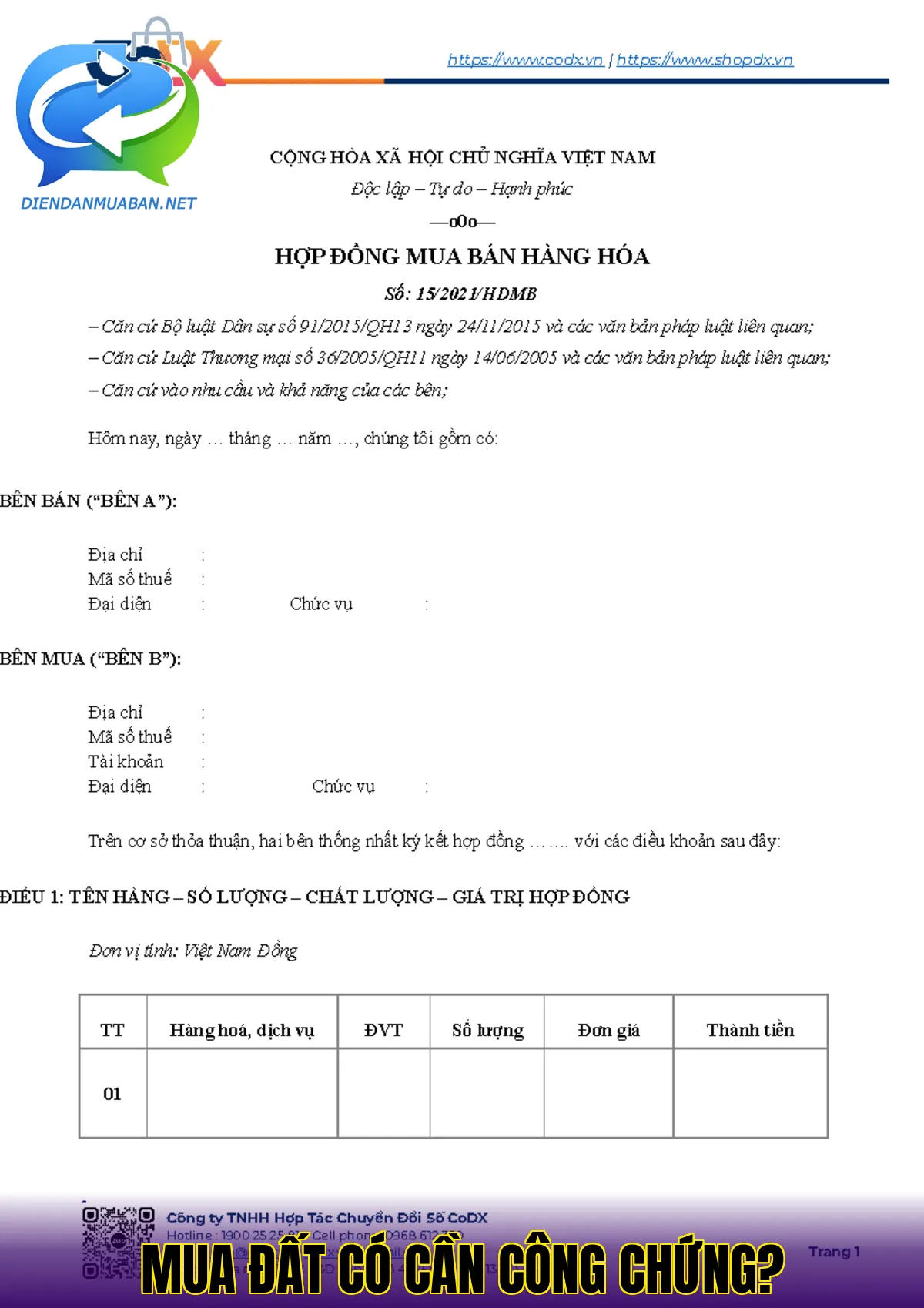 MUA ĐẤT CÓ CẦN CÔNG CHỨNG?