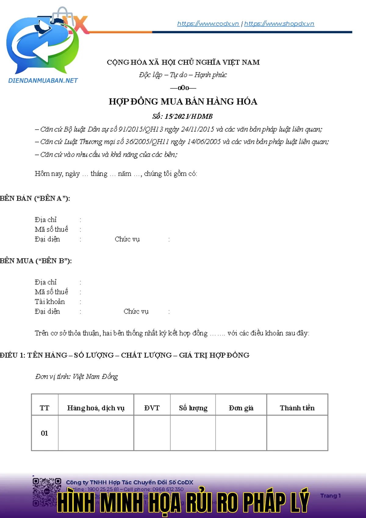 Hình minh họa rủi ro pháp lý