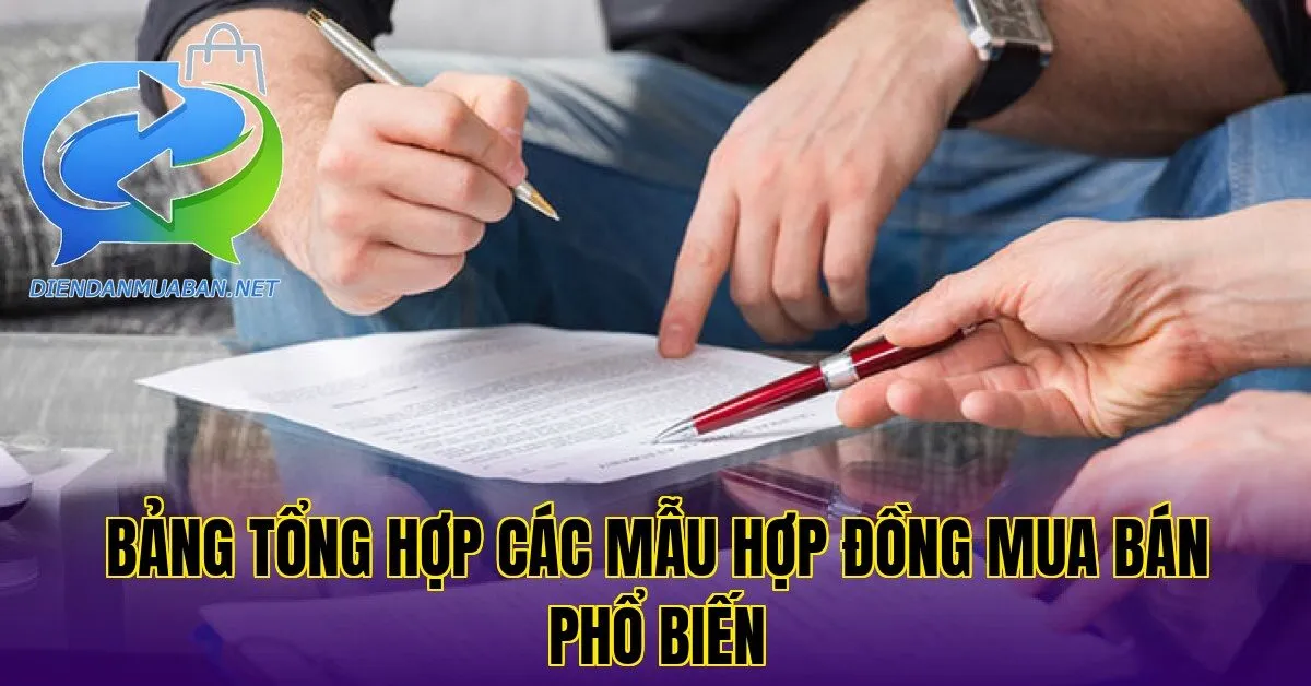 Bảng tổng hợp các mẫu hợp đồng mua bán phổ biến